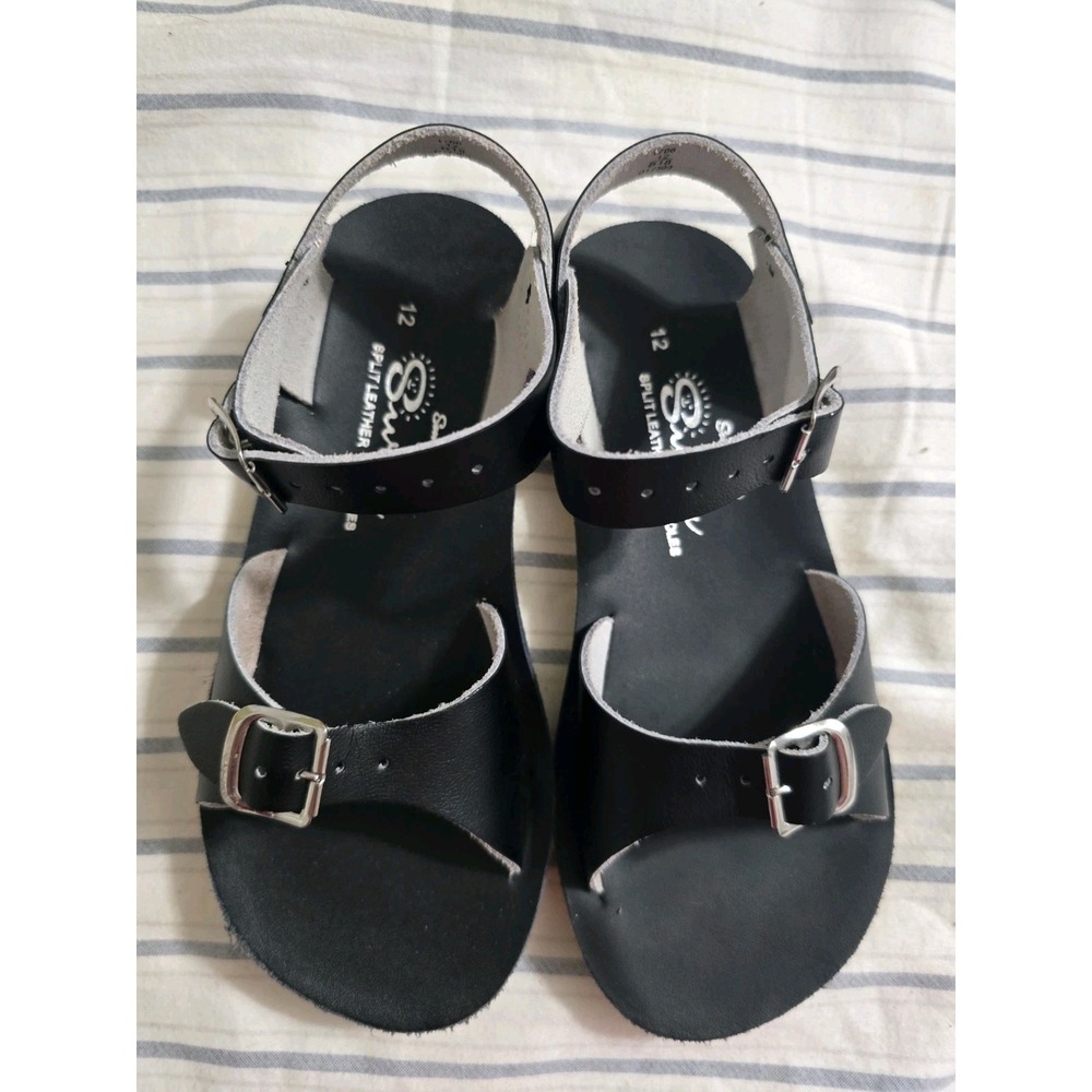 Salt Water Sun San Surfer Black girl/boy size 12 sandals